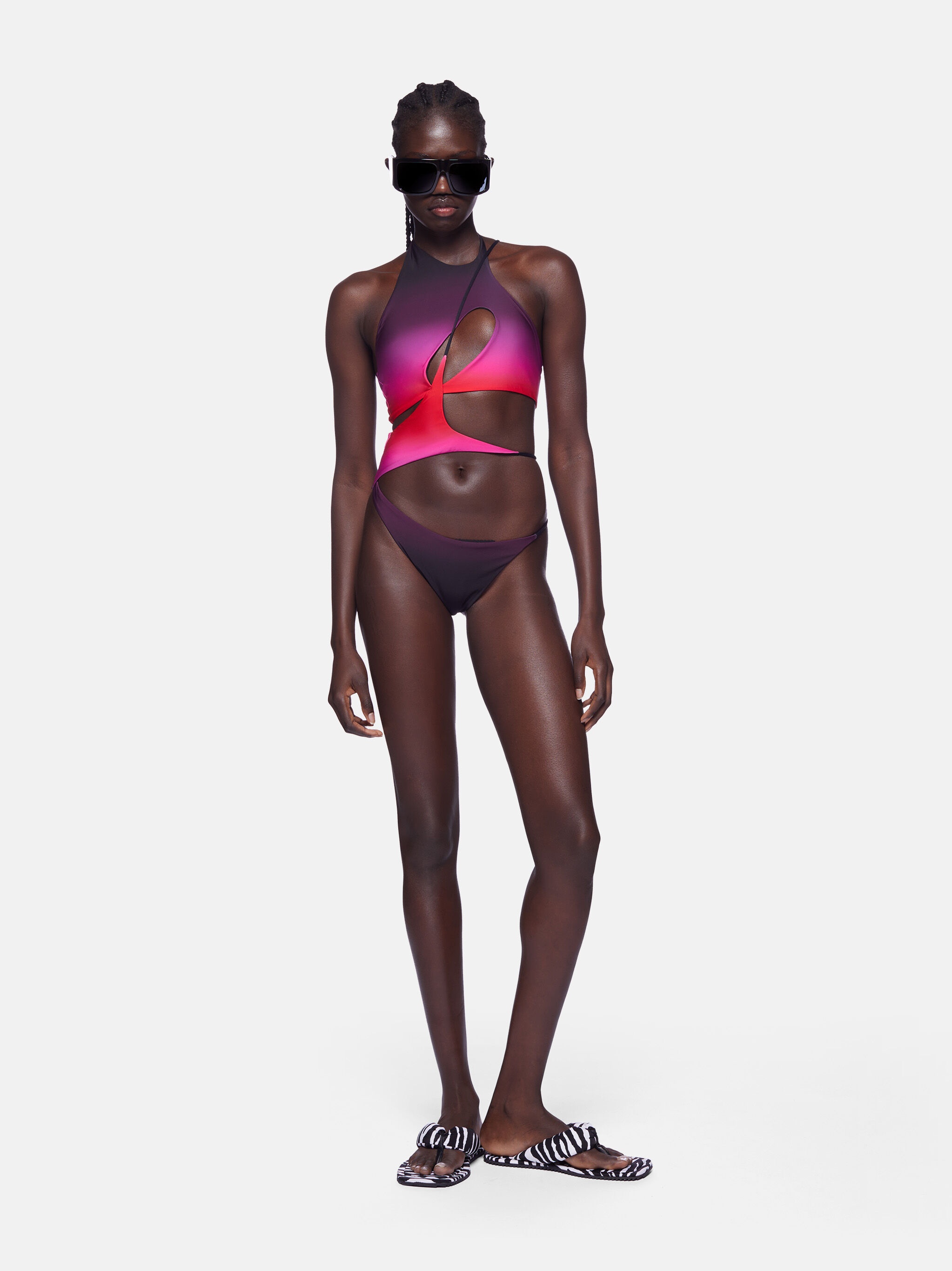 RED, BLACK AND FUCHSIA ONE PIECE - 3
