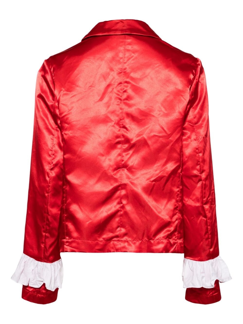 ruffled-appliqué satin jacket - 2