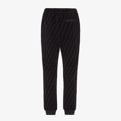 FENDI Black piqué pants outlook