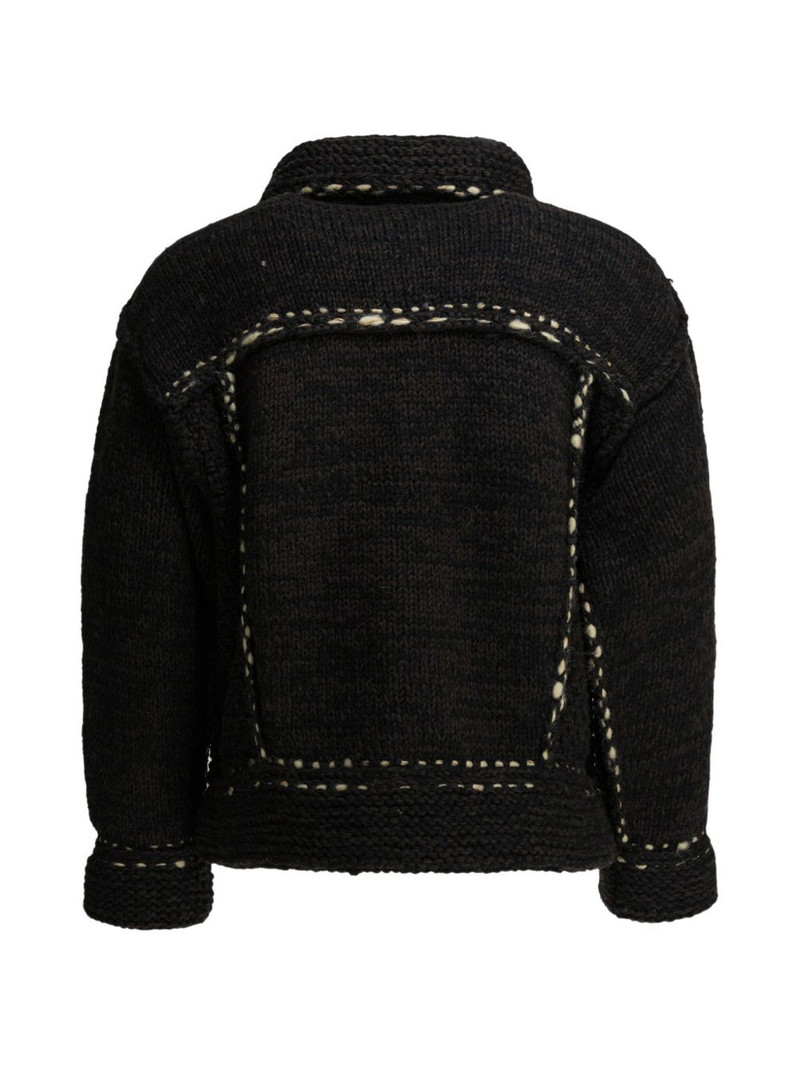 Kapital button trim wool cardigan outlook