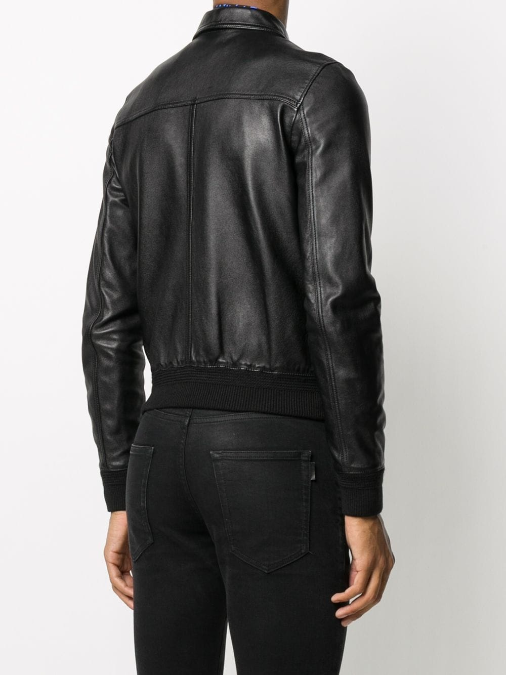 zip-up leather jacket - 4