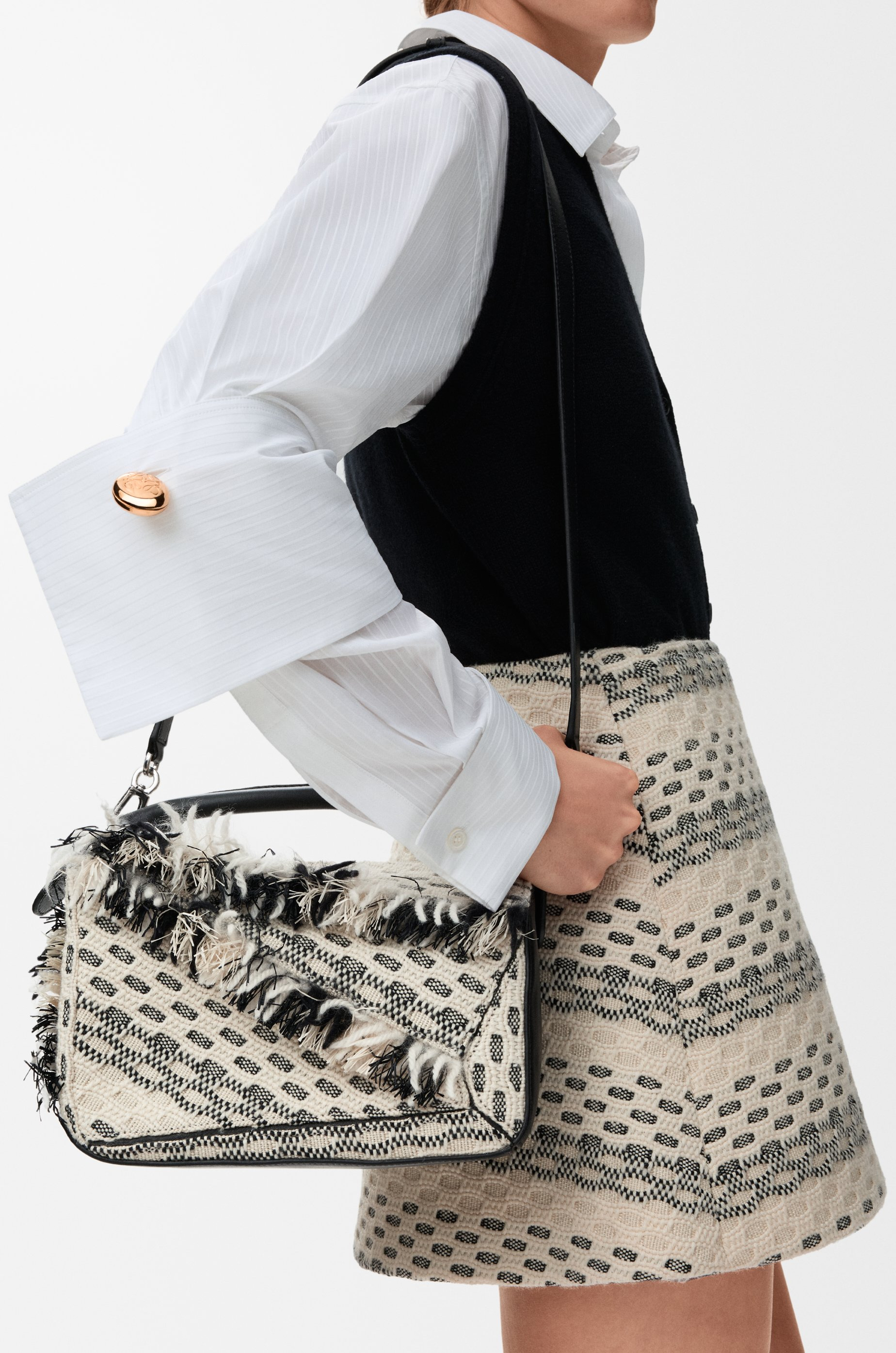 Small Puzzle bag in woven textile - 3