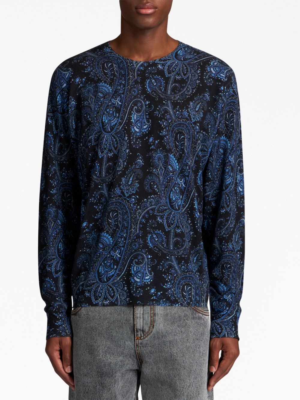 paisley-pattern crew-neck jumper - 2