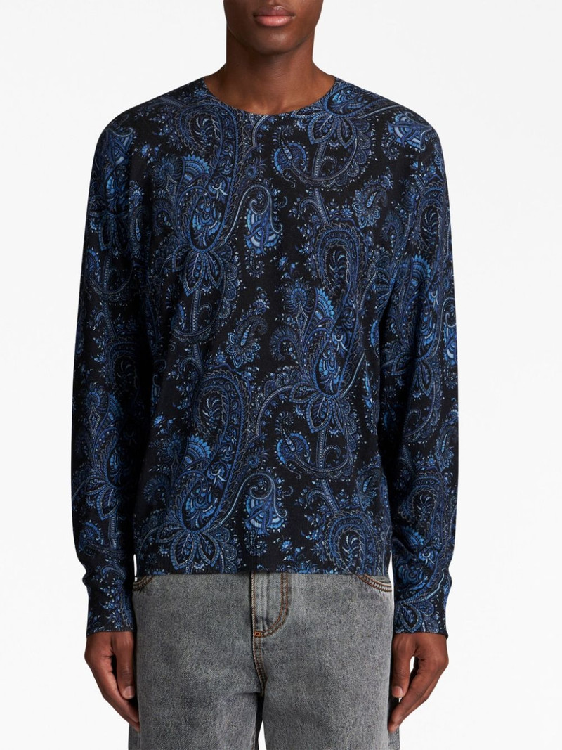Etro paisley-pattern crew-neck jumper outlook