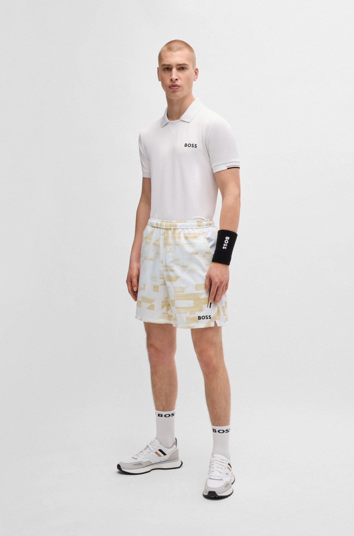 BOSS X MATTEO BERRETTINI WATER-REPELLENT SHORTS WITH LOGO PRINT - 3