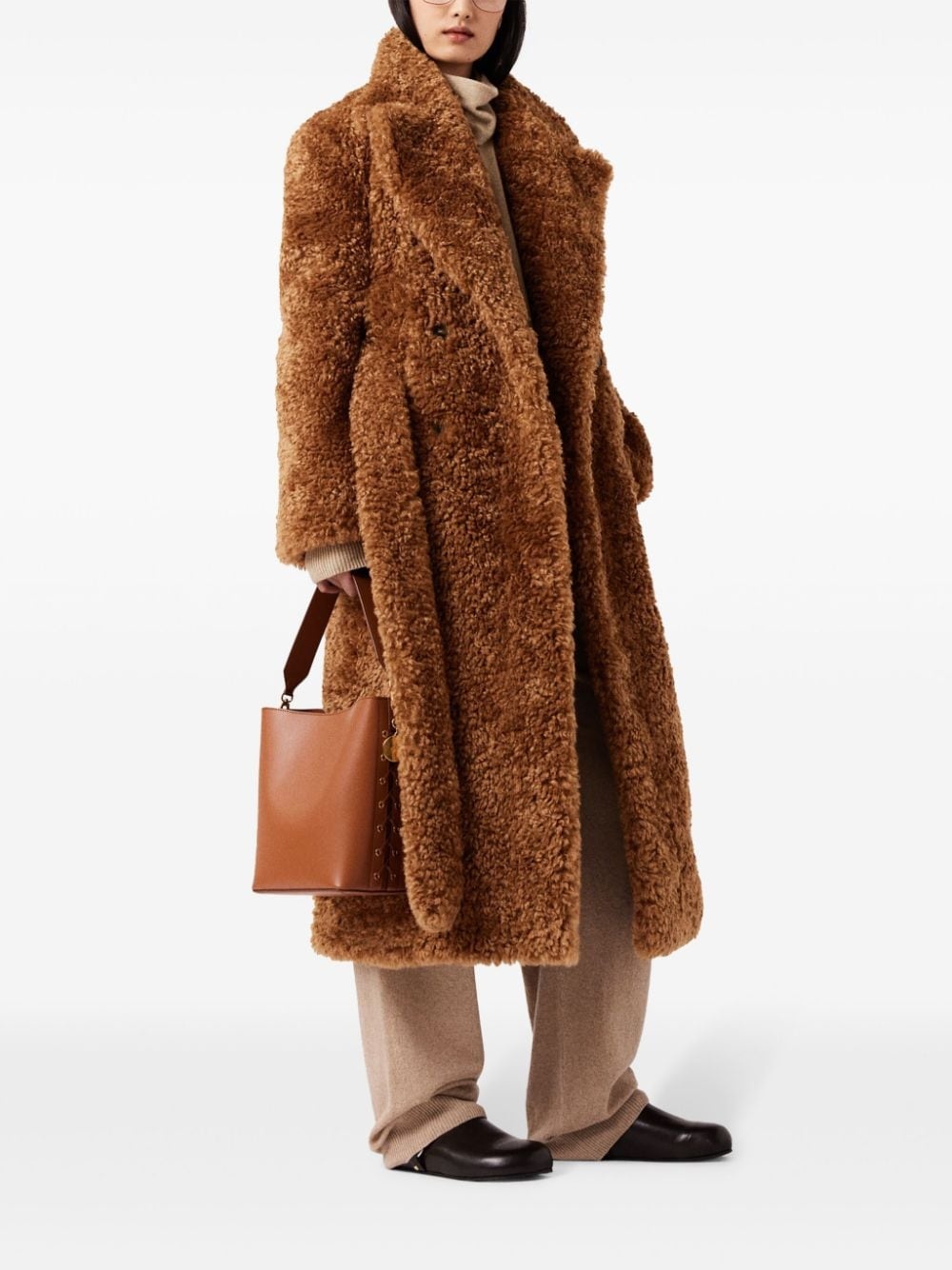 faux-fur belted coat - 2