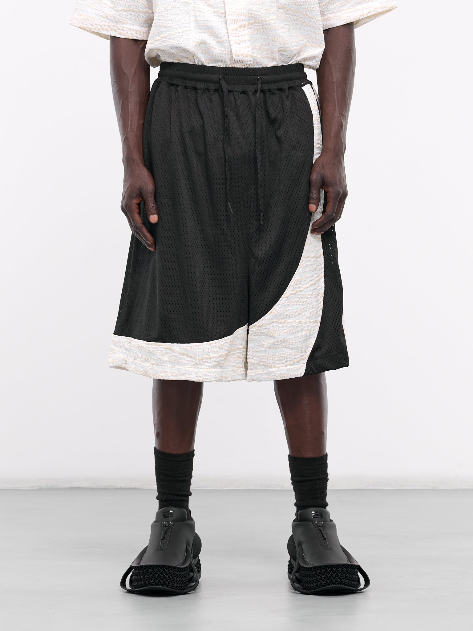 NAMESAKE Chand Paneled Basketball Shorts | hlorenzo | REVERSIBLE