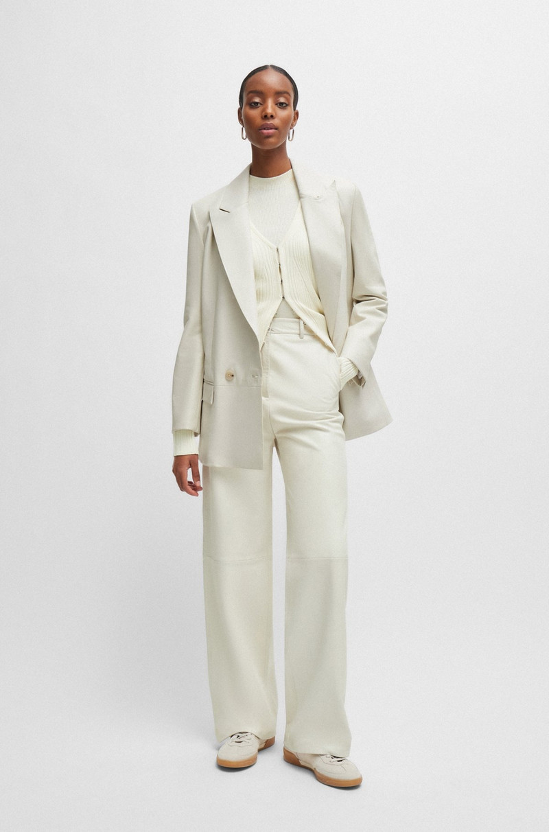 REGULAR-FIT LEATHER TROUSERS WITH WIDE LEG 3