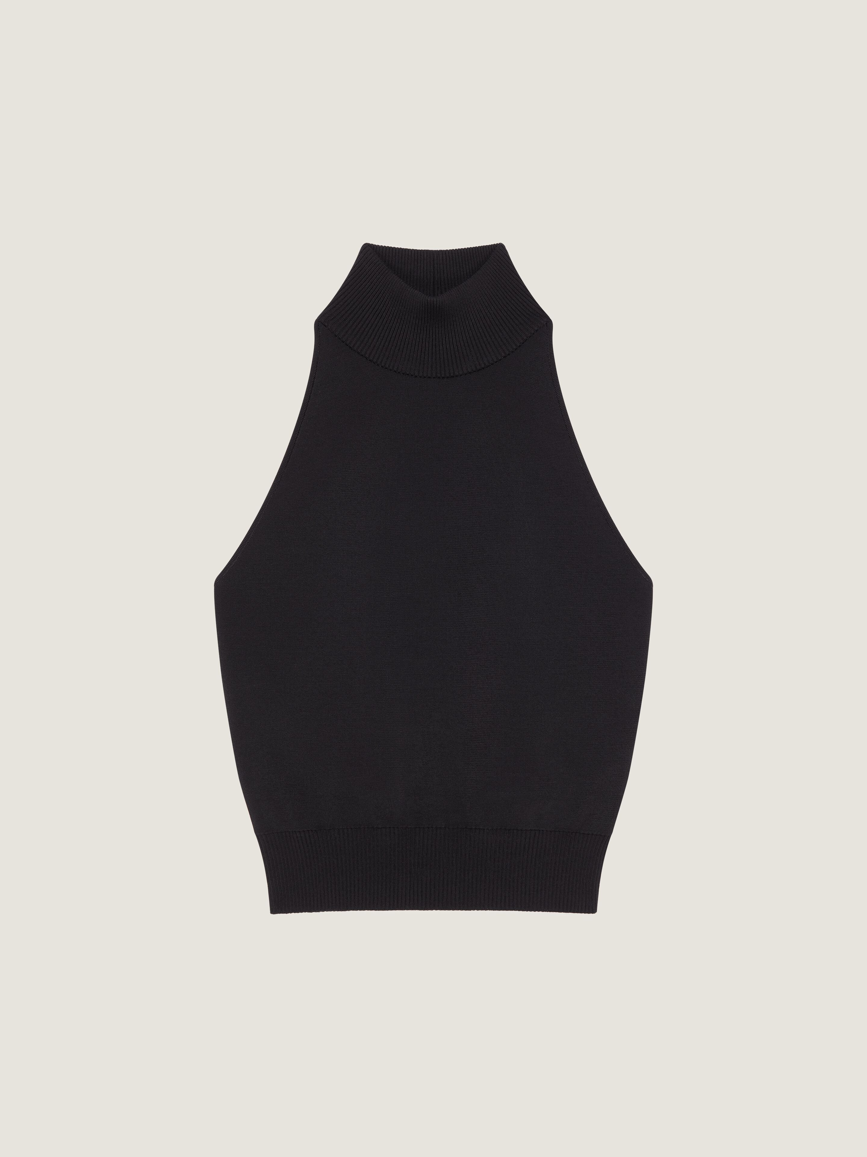 HALTERNECK TOP IN WOOL VISCOSE - 1
