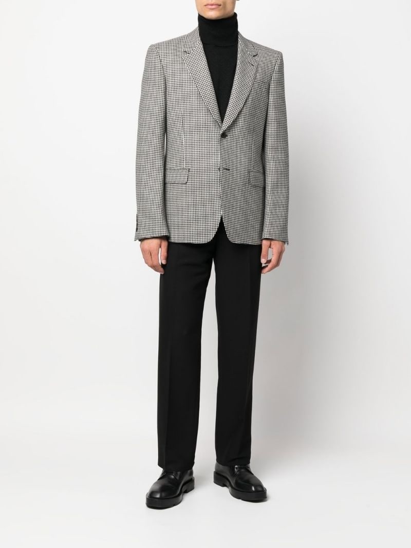 single-breasted houndstooth blazer - 2