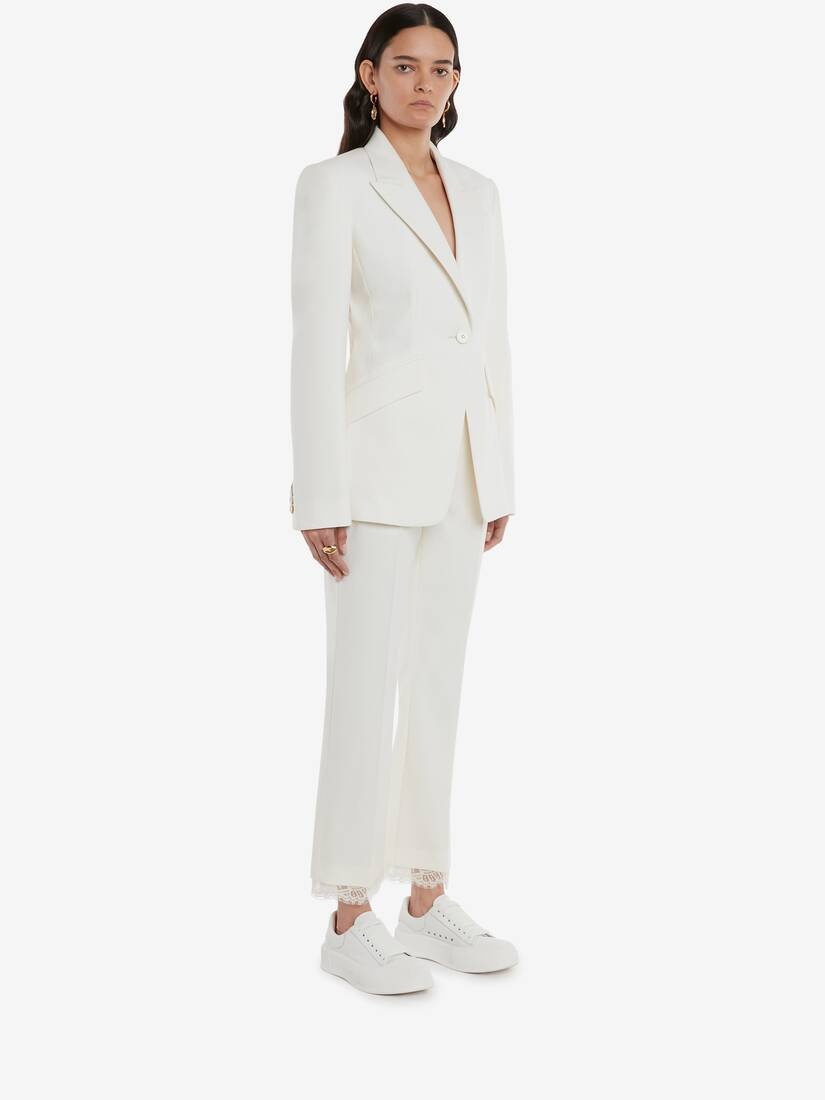 Lace Trousers in Bone - 3