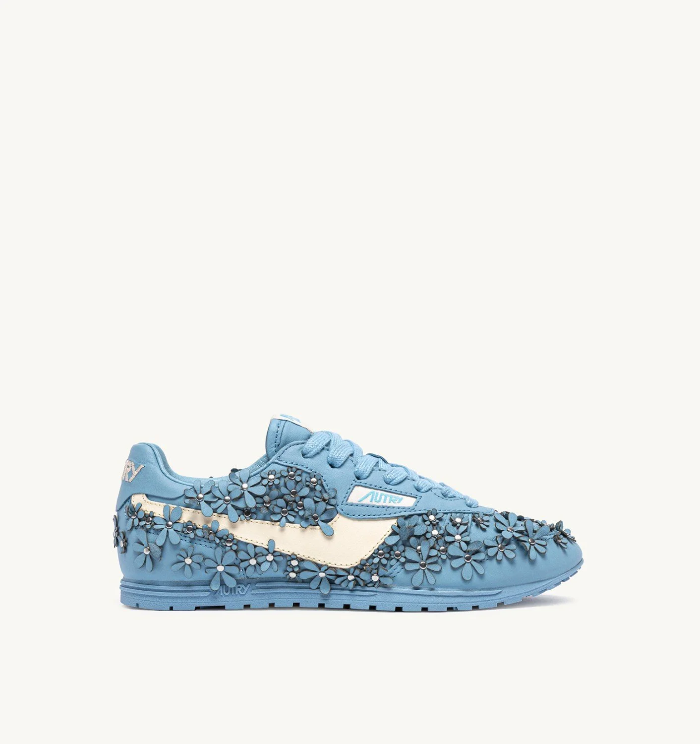 WINDSPIN FLOWERS SNEAKERS IN FORGET ME NOT LEATHER - 1