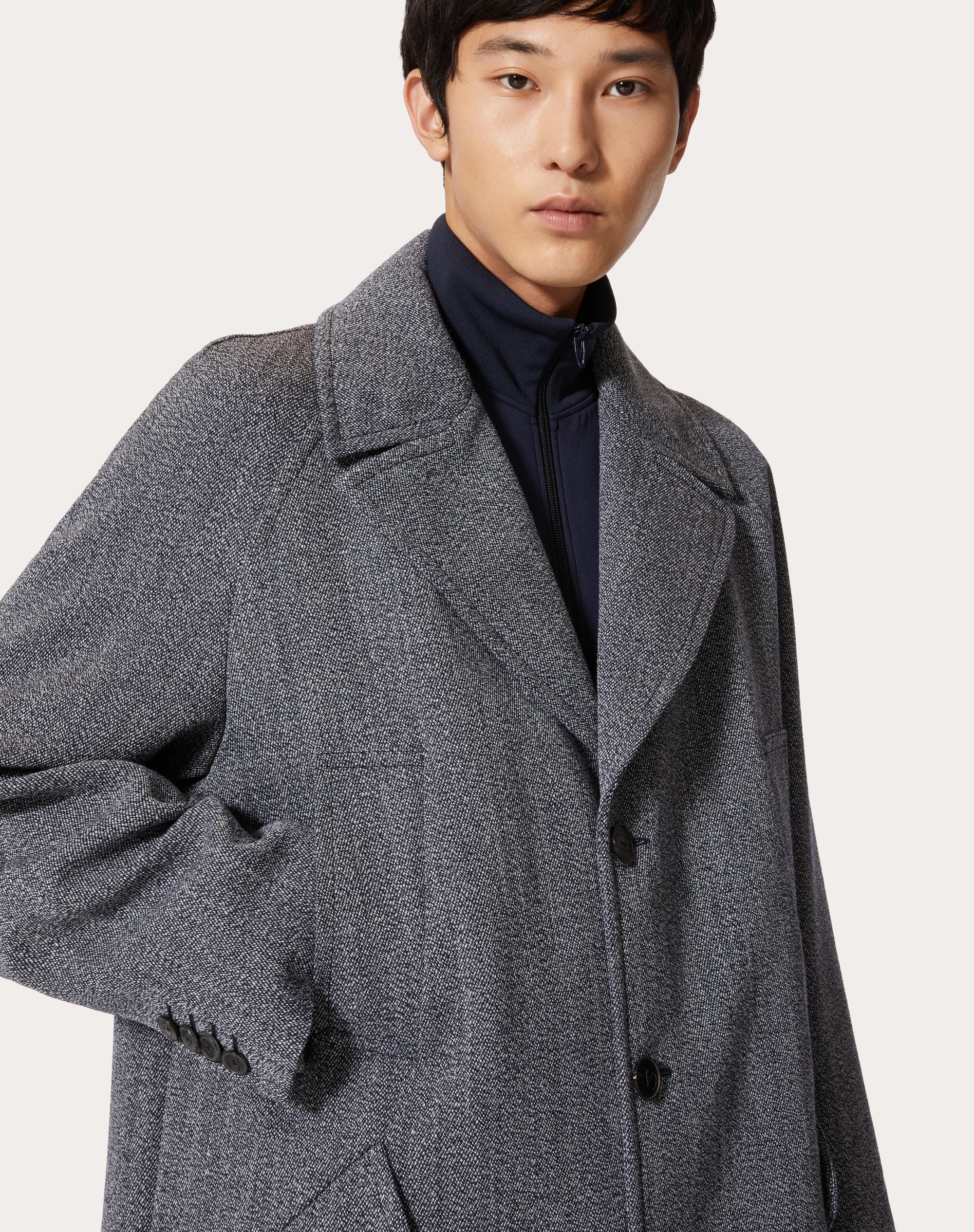 SINGLE-BREASTED WOOL COAT - 5