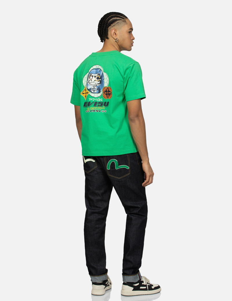 SEAGULL EMBOSSED PRINTED CARROT FIT DENIM JEANS #2017 3