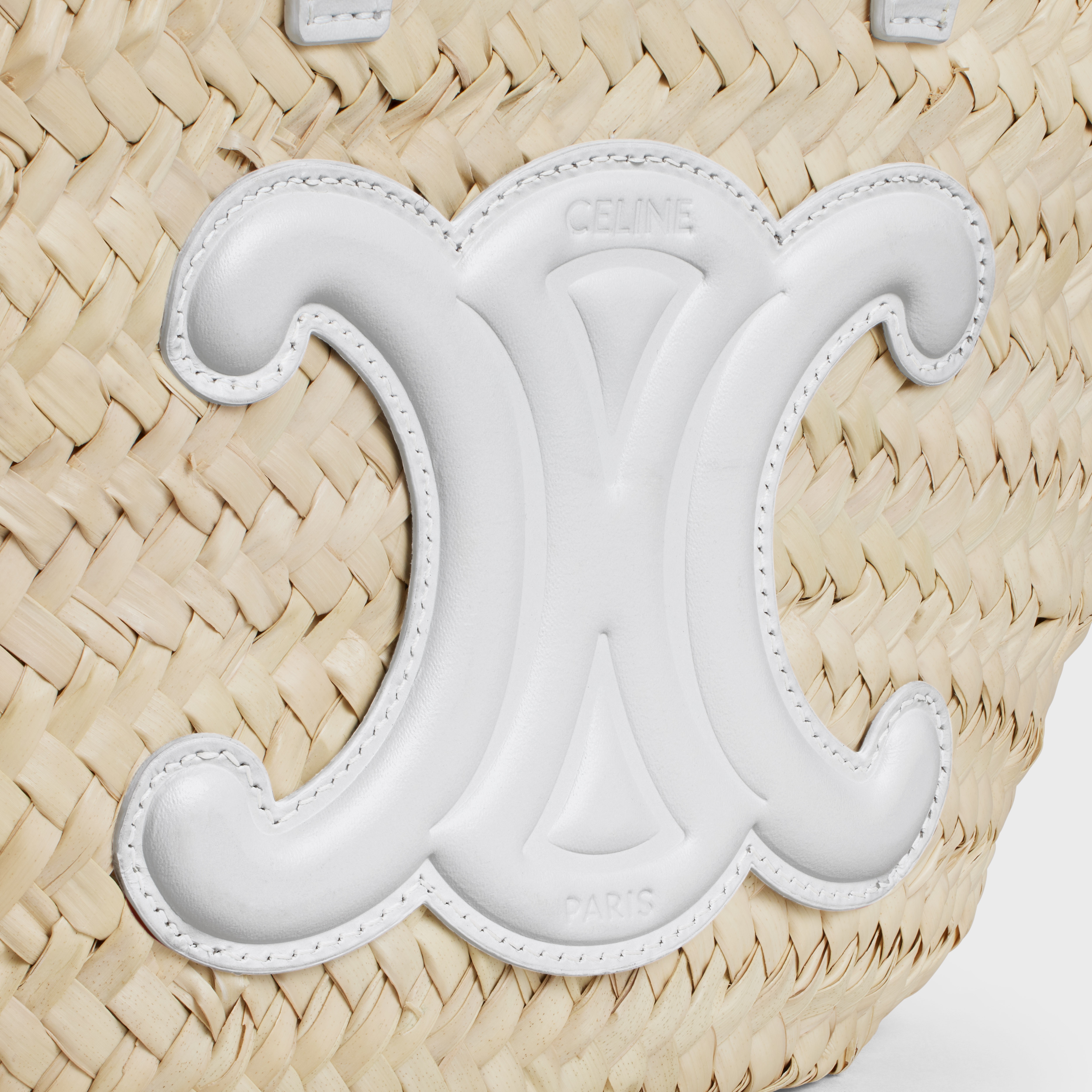 Teen Triomphe Celine Classic Panier in palm leaves and Calfskin - 5