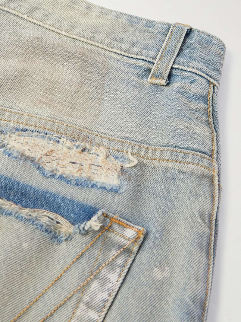 Wide-Leg Panelled Distressed Jeans 5