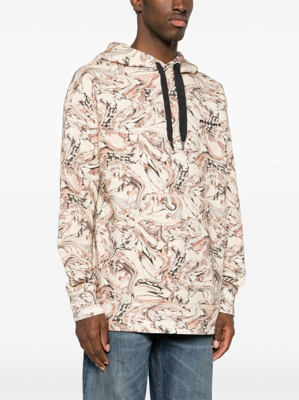 Marvin abstract-pattern cotton blend hoodie - 3