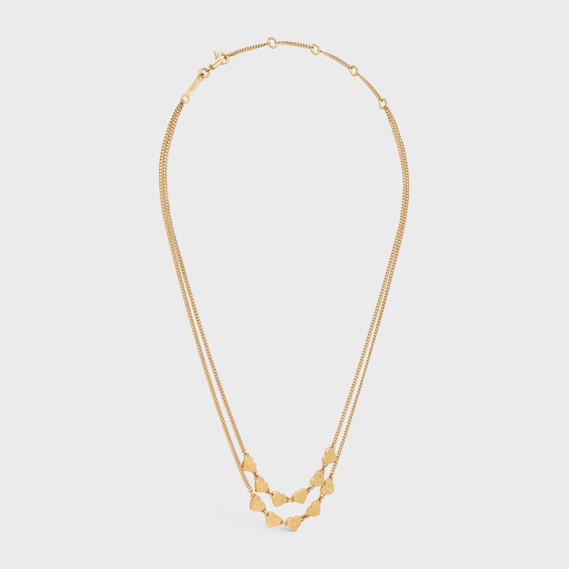 Cœur Celine Double Necklace in Brass with Gold Finish 3