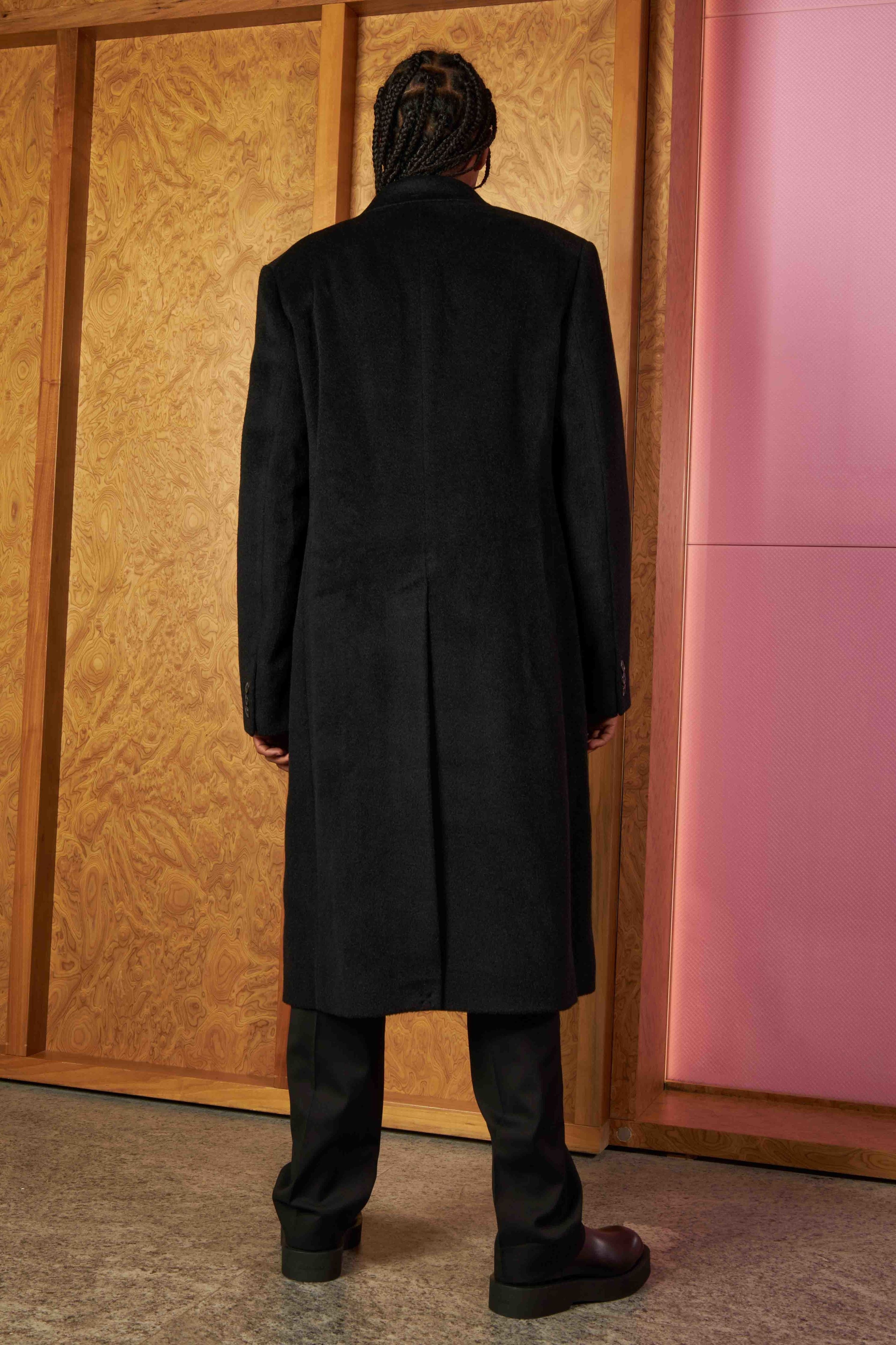 Double Breasted Whale Wool Coat - 3