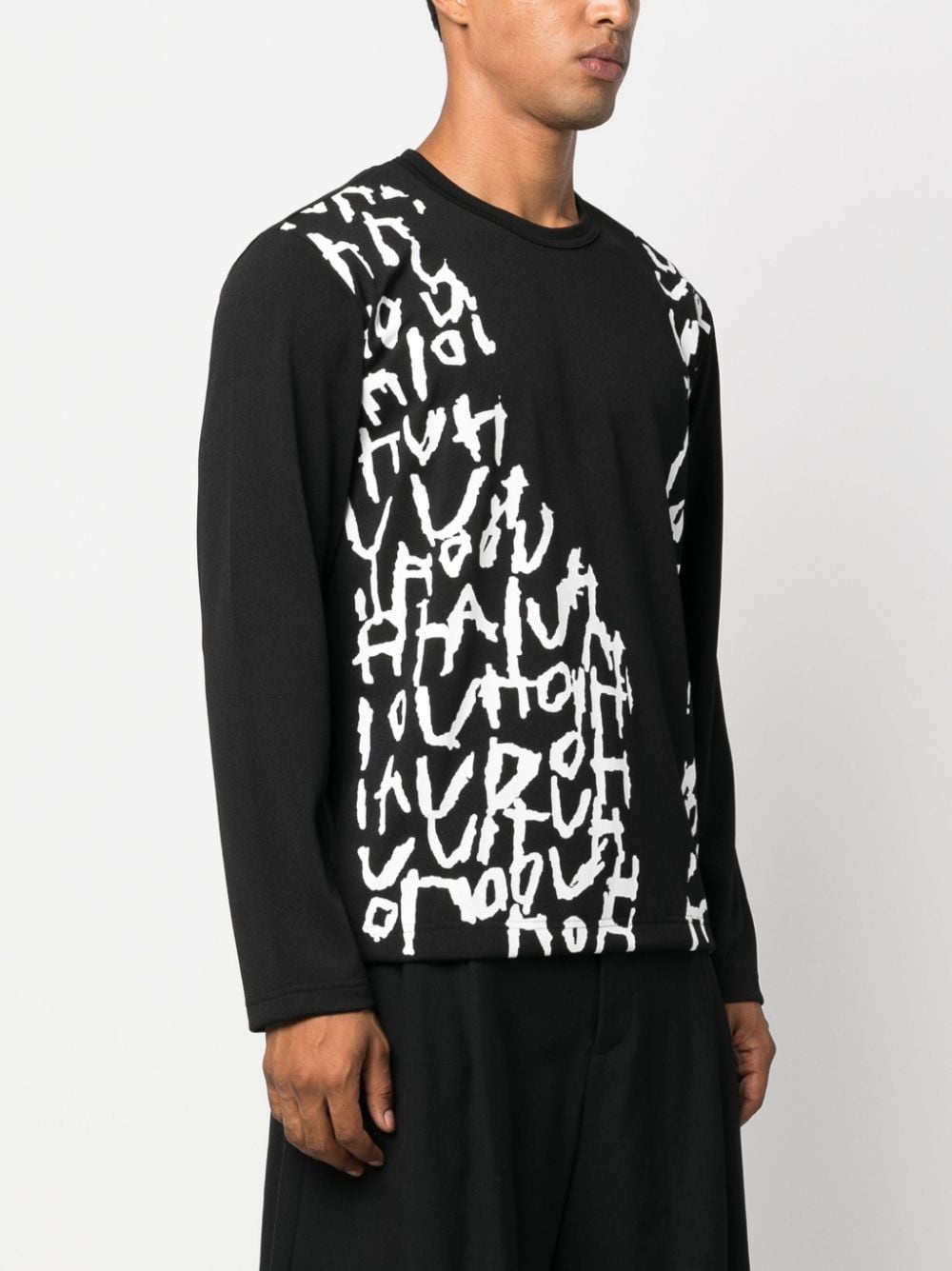 script-print long-sleeved jumper - 6