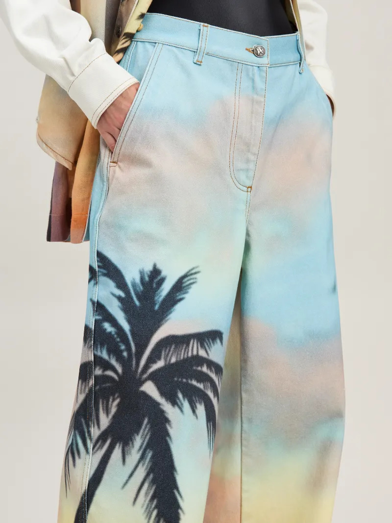 Sunrise Palm baggy denim pants - 6