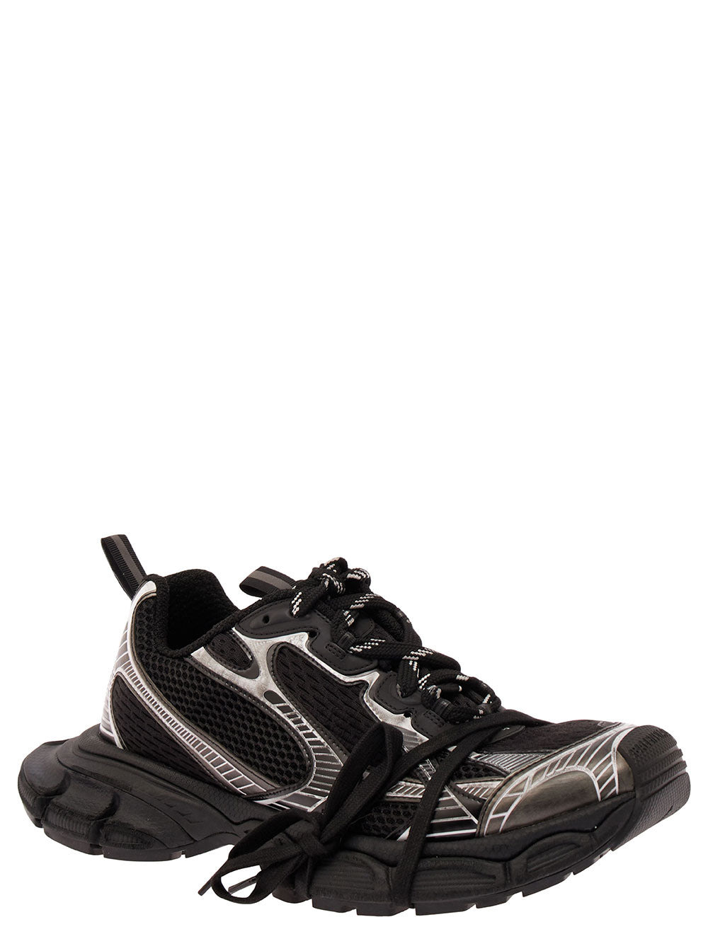 Balenciaga Men '3Xl' Black Low Top Sneakers With Logo Detail In Tech Fabric Man - 2