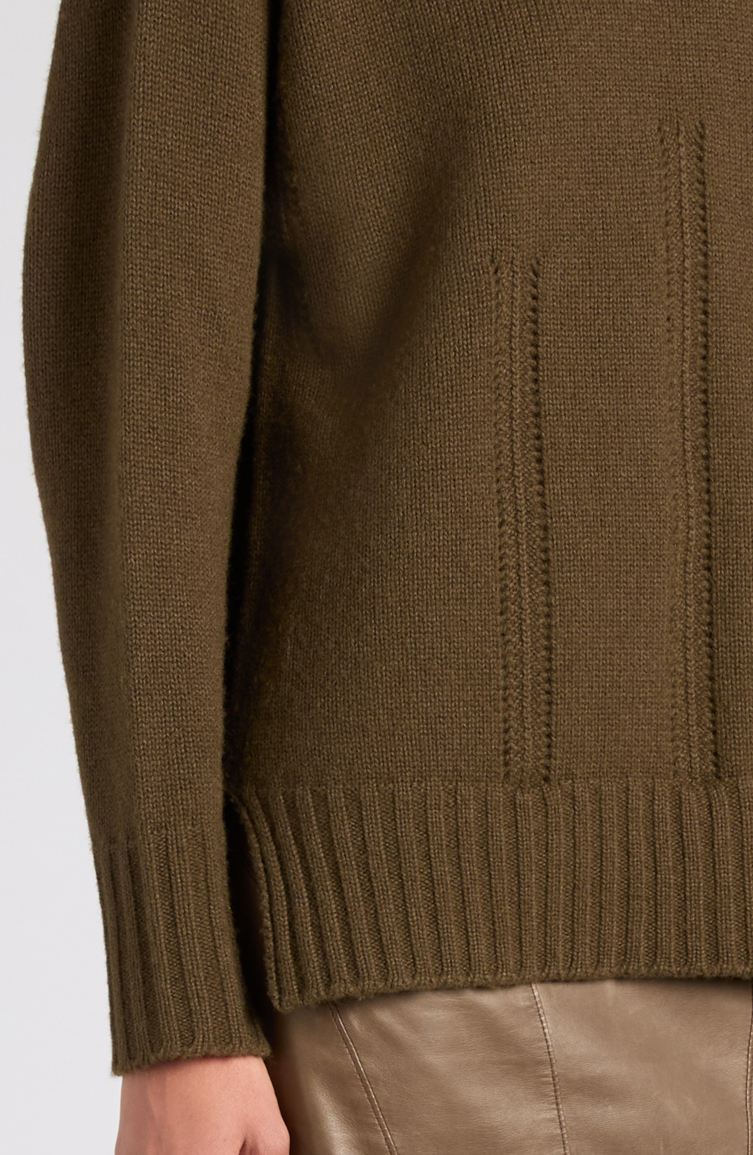 TOM FORD Chunky Wool & Cotton Mock Neck Sweater in Fg815 Military Green at Nordstrom - 5
