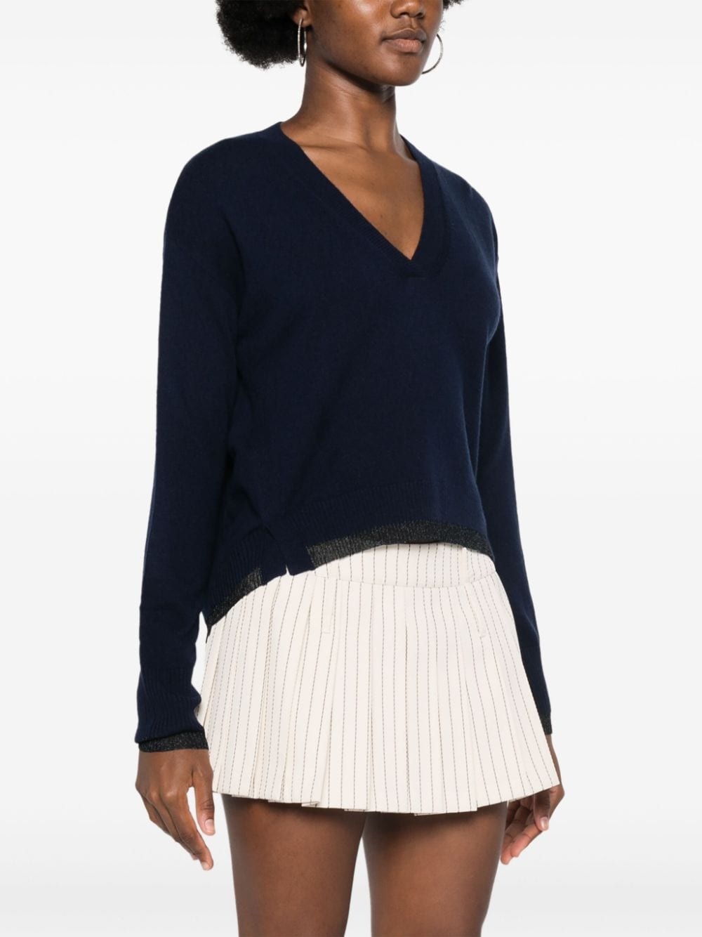 contrasting border sweater - 3