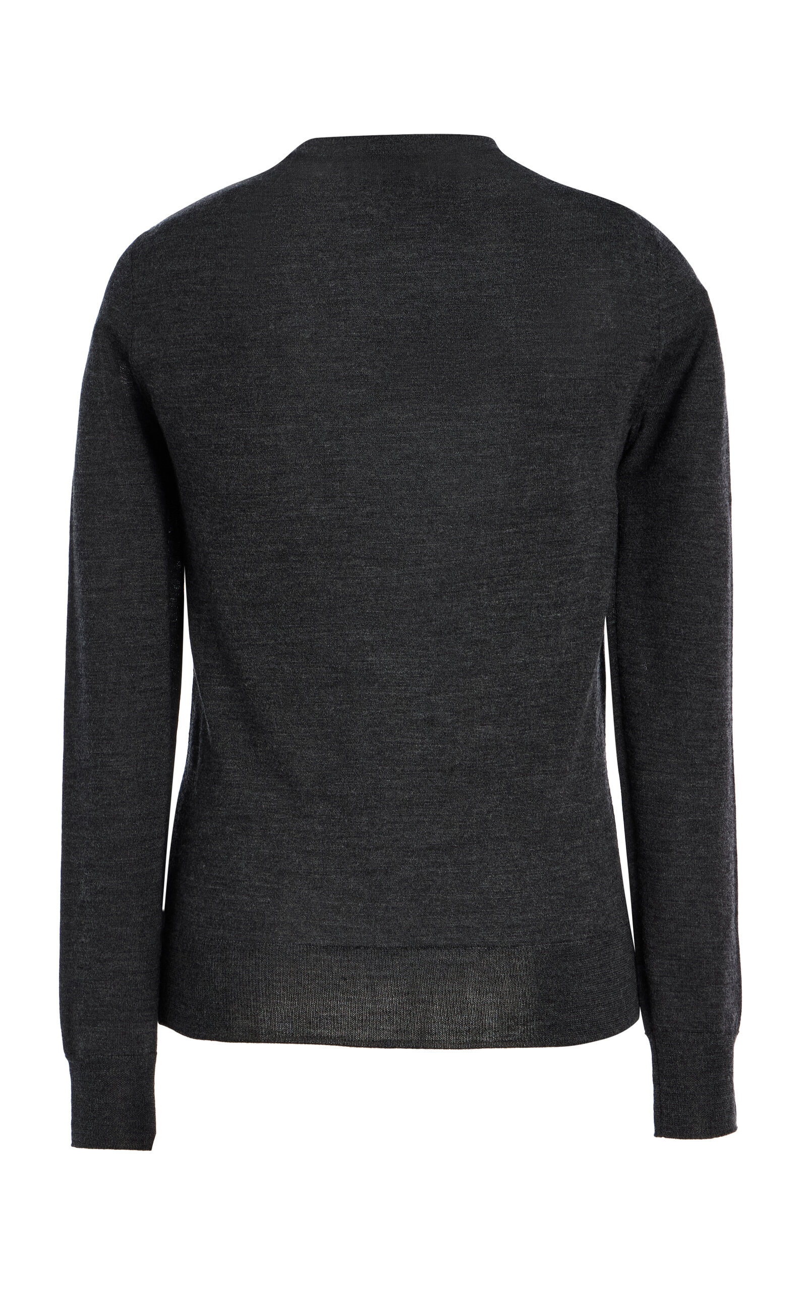 Embellished Wool-Silk Sweater dark grey - 5