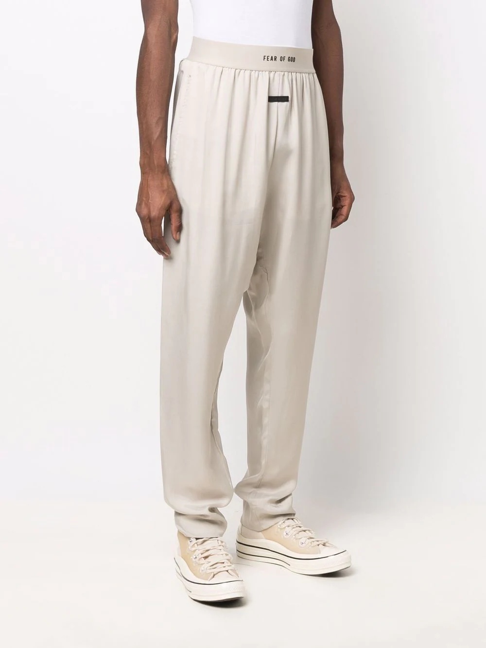 logo-waist slip-on dropped-crotch trousers - 3