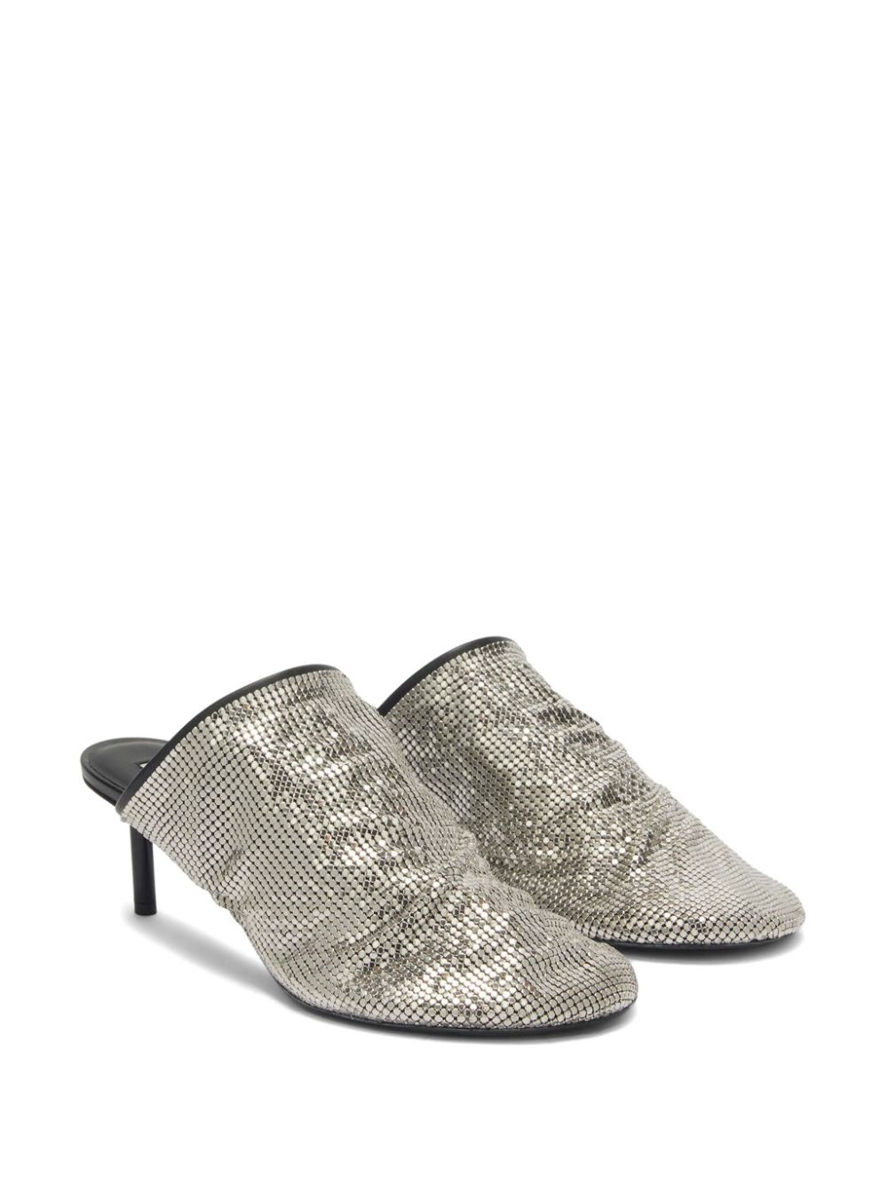 sequin-mesh mules - 2