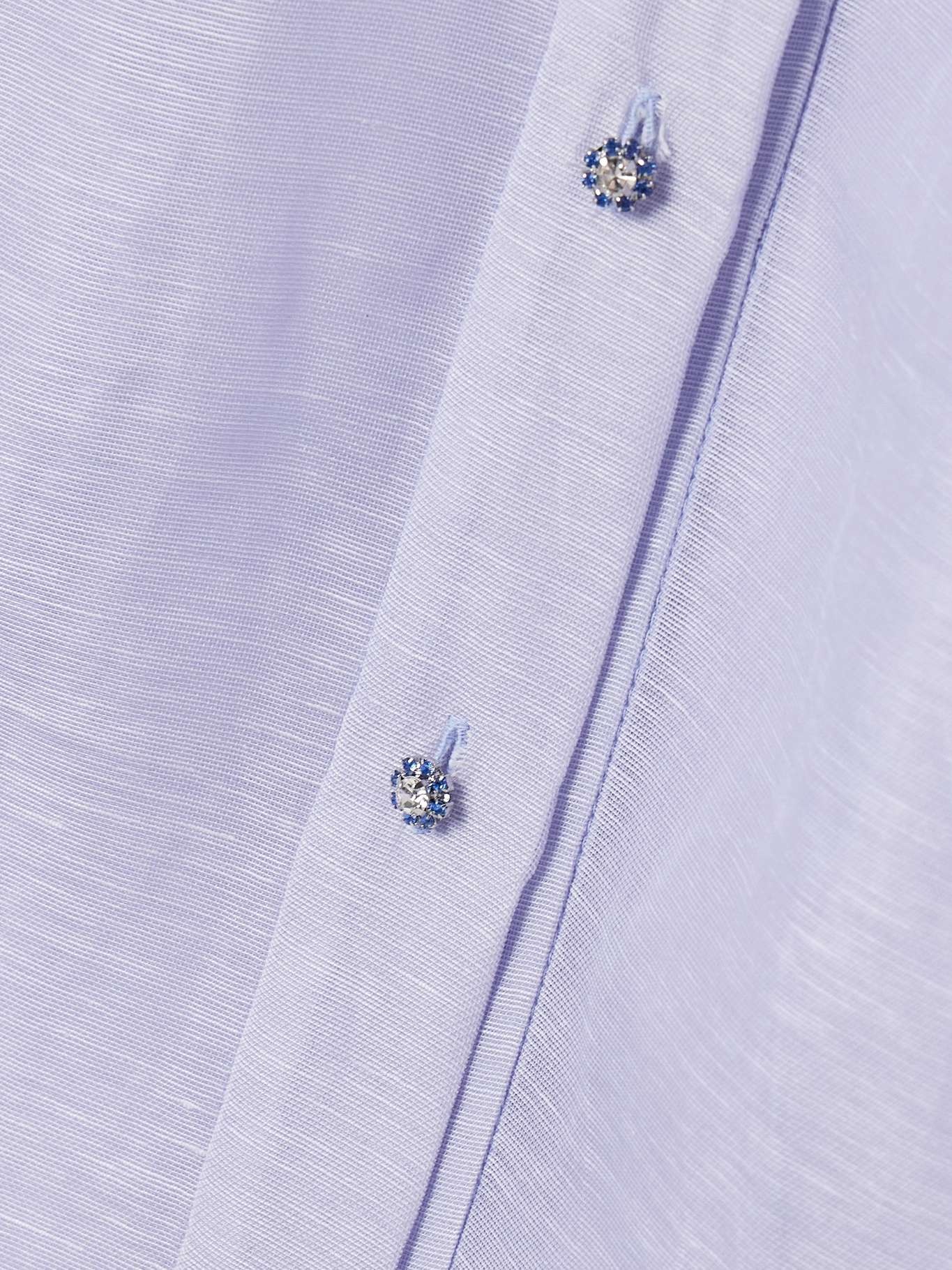 Crush pussy-bow crystal-embellished linen and silk-blend organza shirt - 5