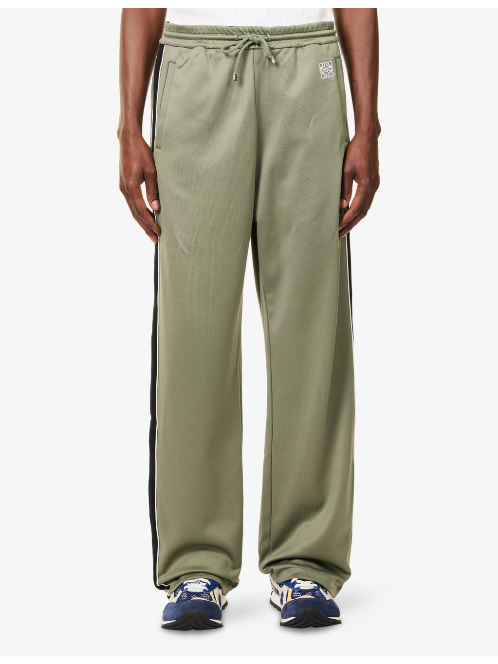 Contrast-Panel Straight-Leg Woven Jogging Bottoms - 3