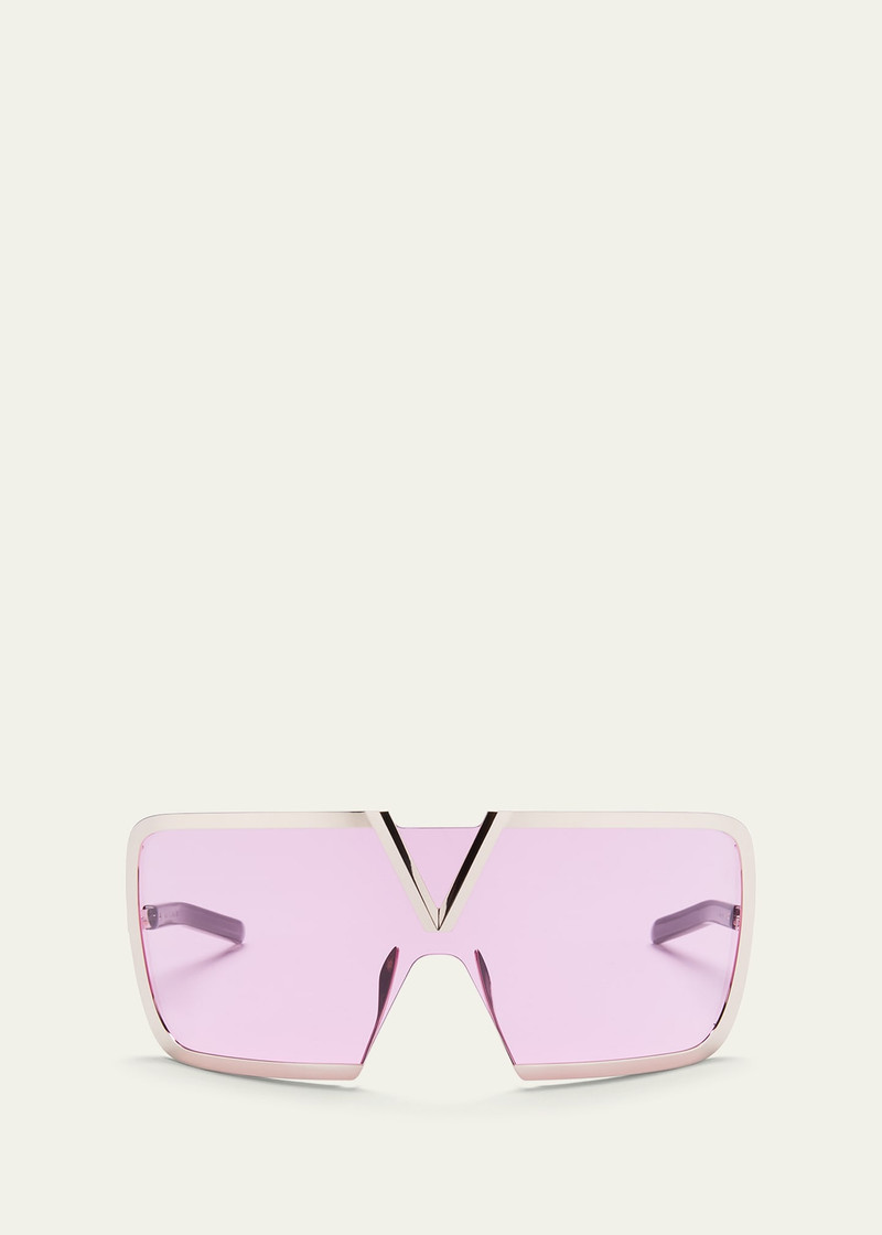 Valentino V Romask Titanium & Acetate Shield Sunglasses outlook