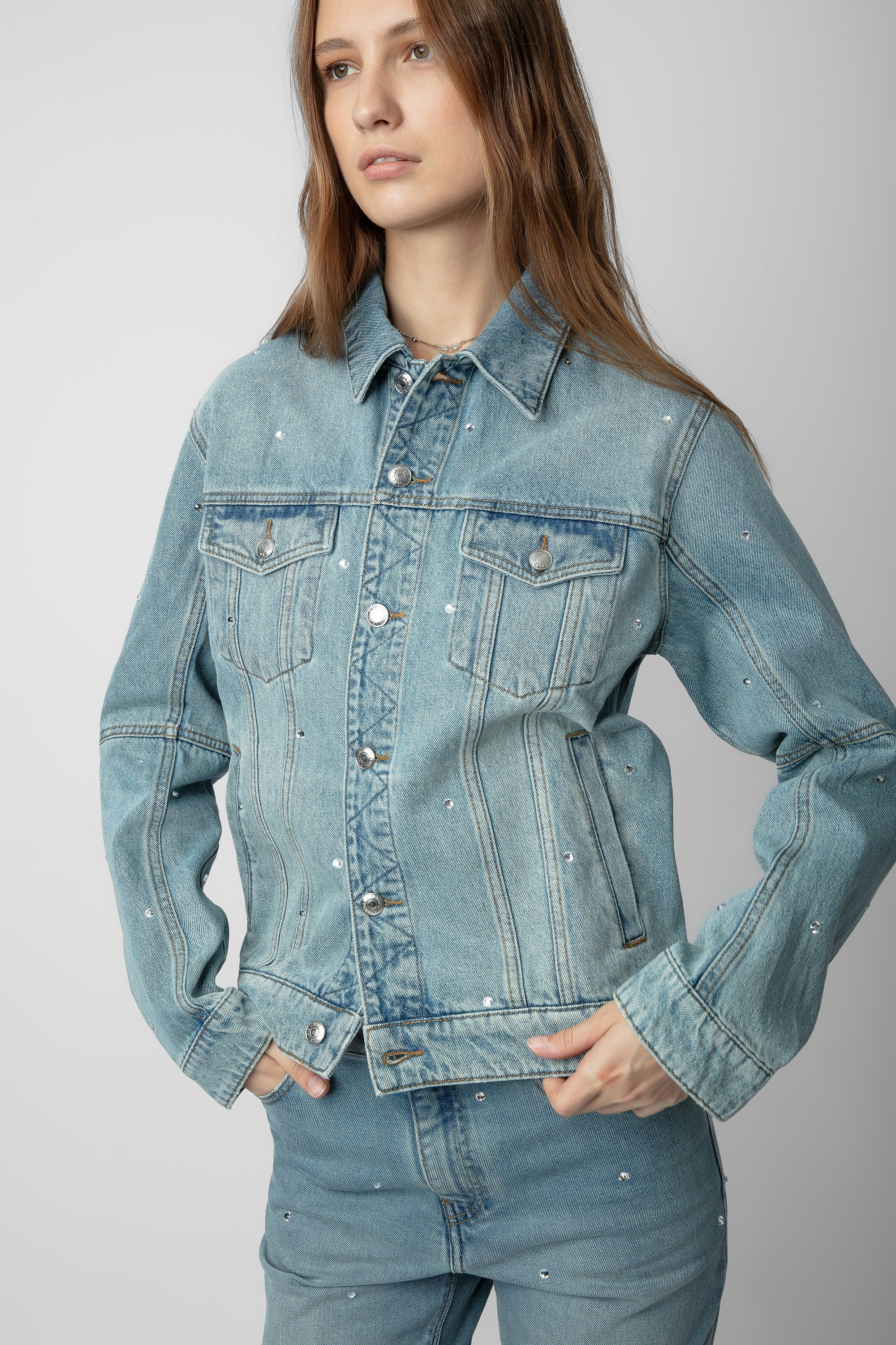 Kasy Diamanté Denim Jacket - 4