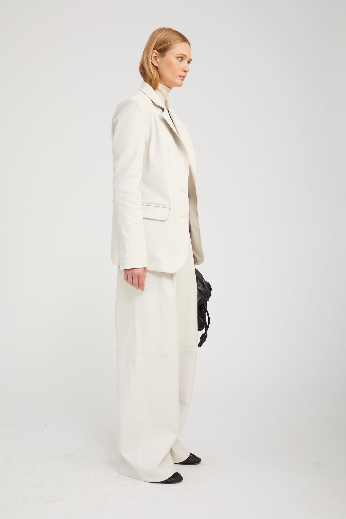 SHELL LEATHER PALOMA PLEATED TROUSERS - 3