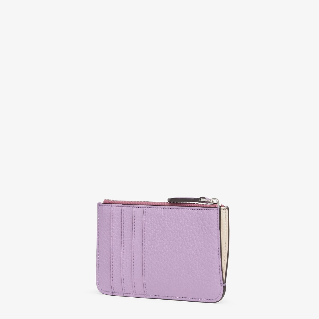 Fendi Roma key pouch with gusseted sides. The back features four card slots. Inside there is a pull- - 2