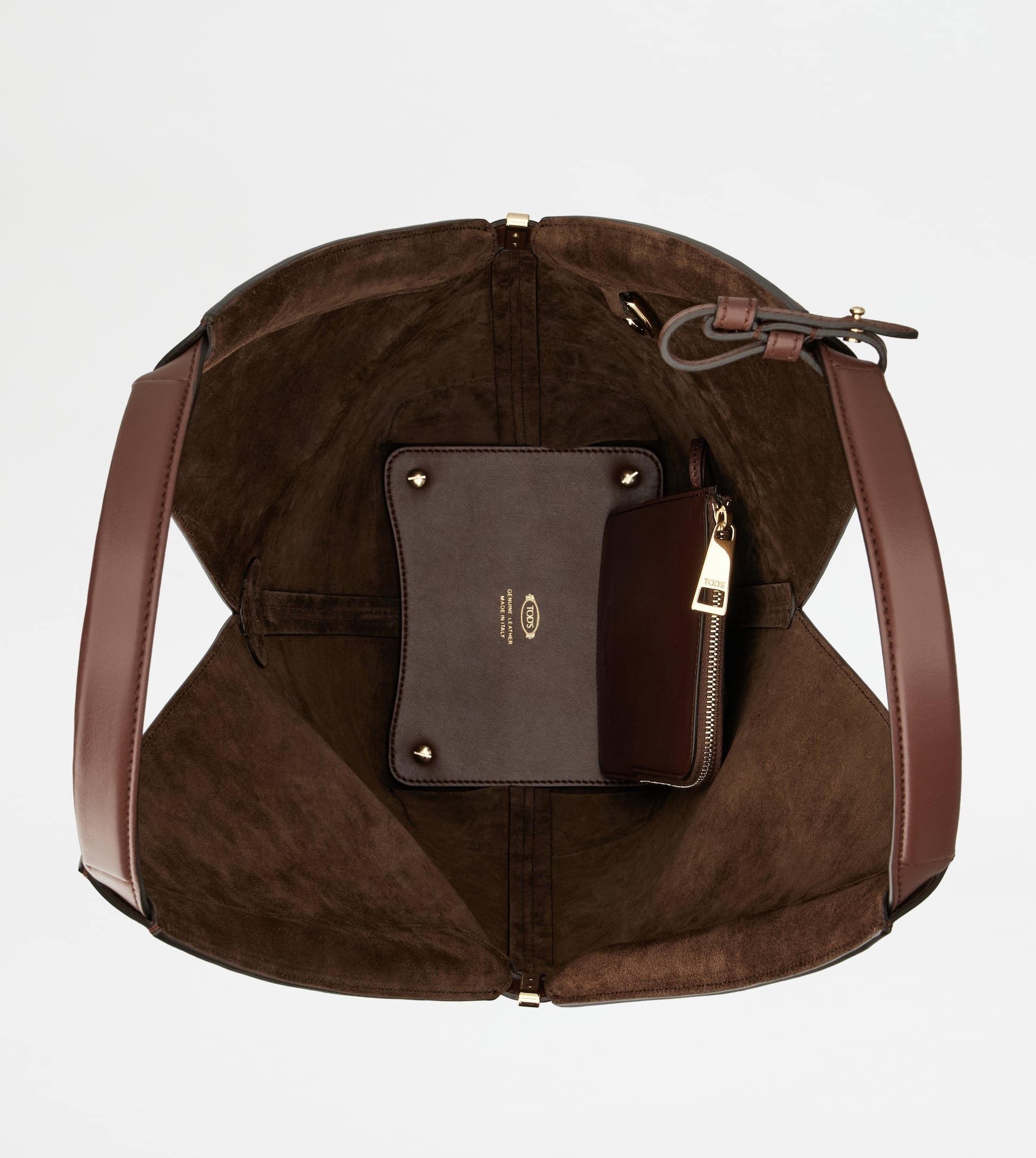 TOD'S DI BAG FOLIO SHOULDER BAG IN LEATHER SMALL - BROWN - 5