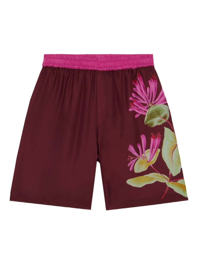 floral-print elastic-waist shorts 1