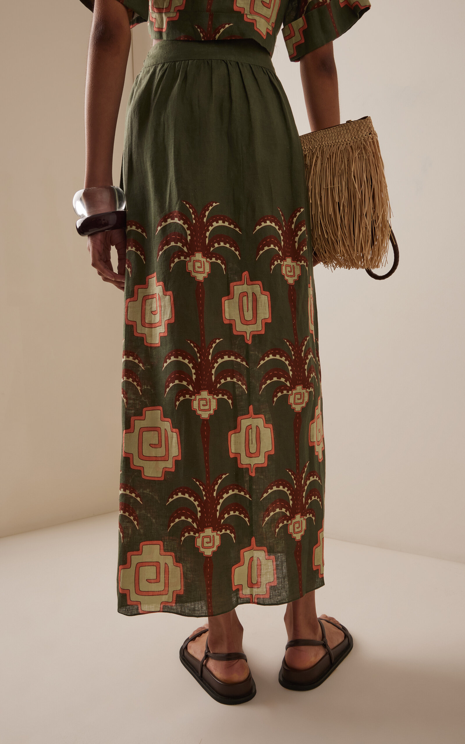 Amazon Echos Linen Wrap Maxi Skirt multi - 4