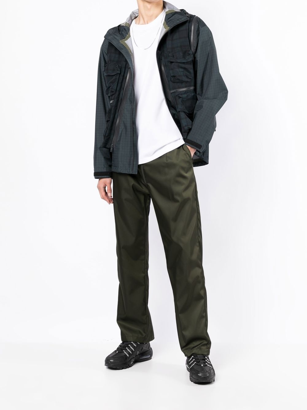 CHECK-PATTERN ZIP-FASTENING JACKET - 3