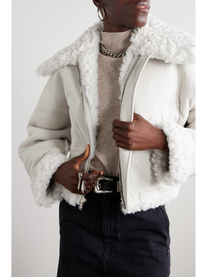 Cropped Shearling Jacket 6