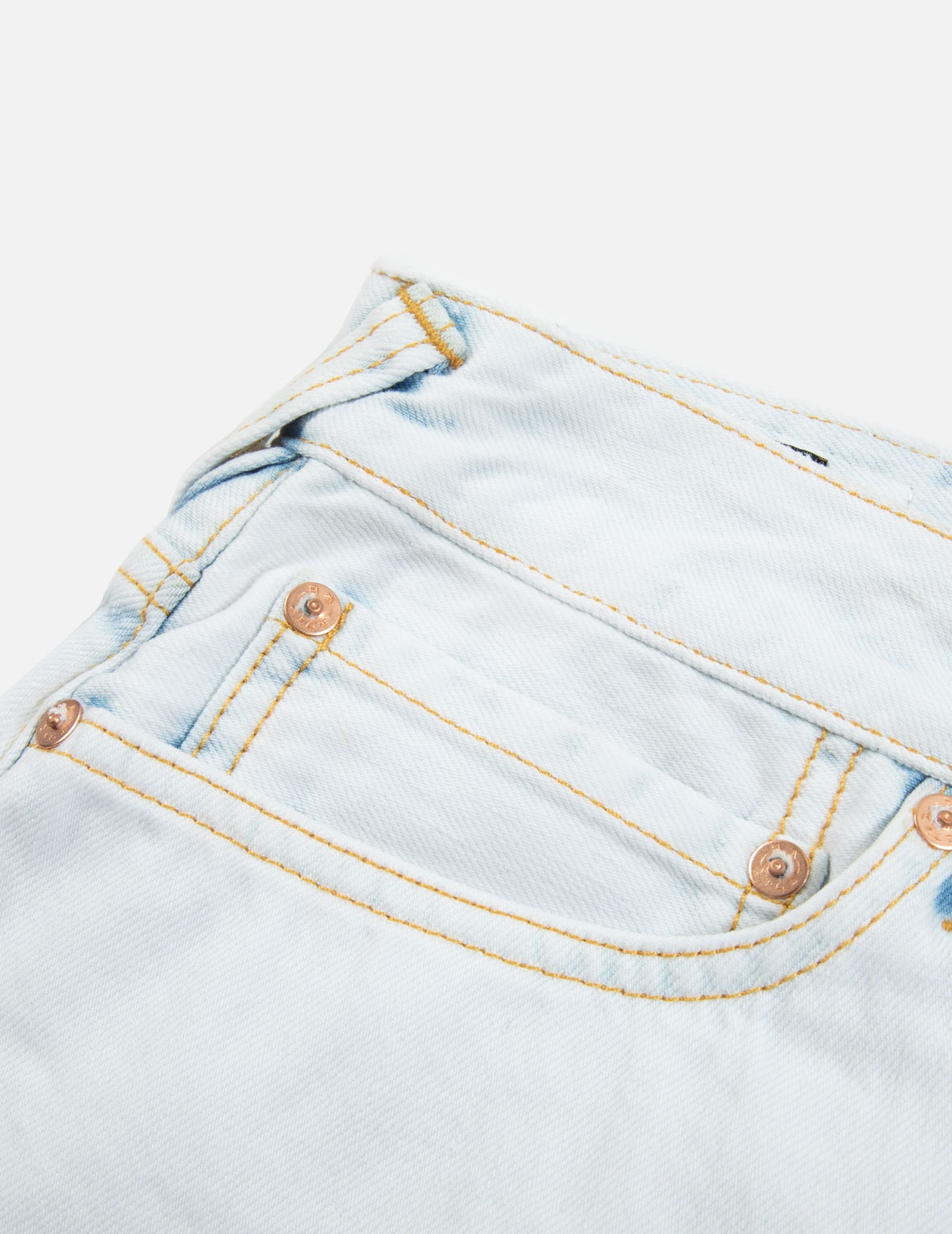 SEAGULL EMBROIDERY BLEACHED DENIM SHORTS - 7