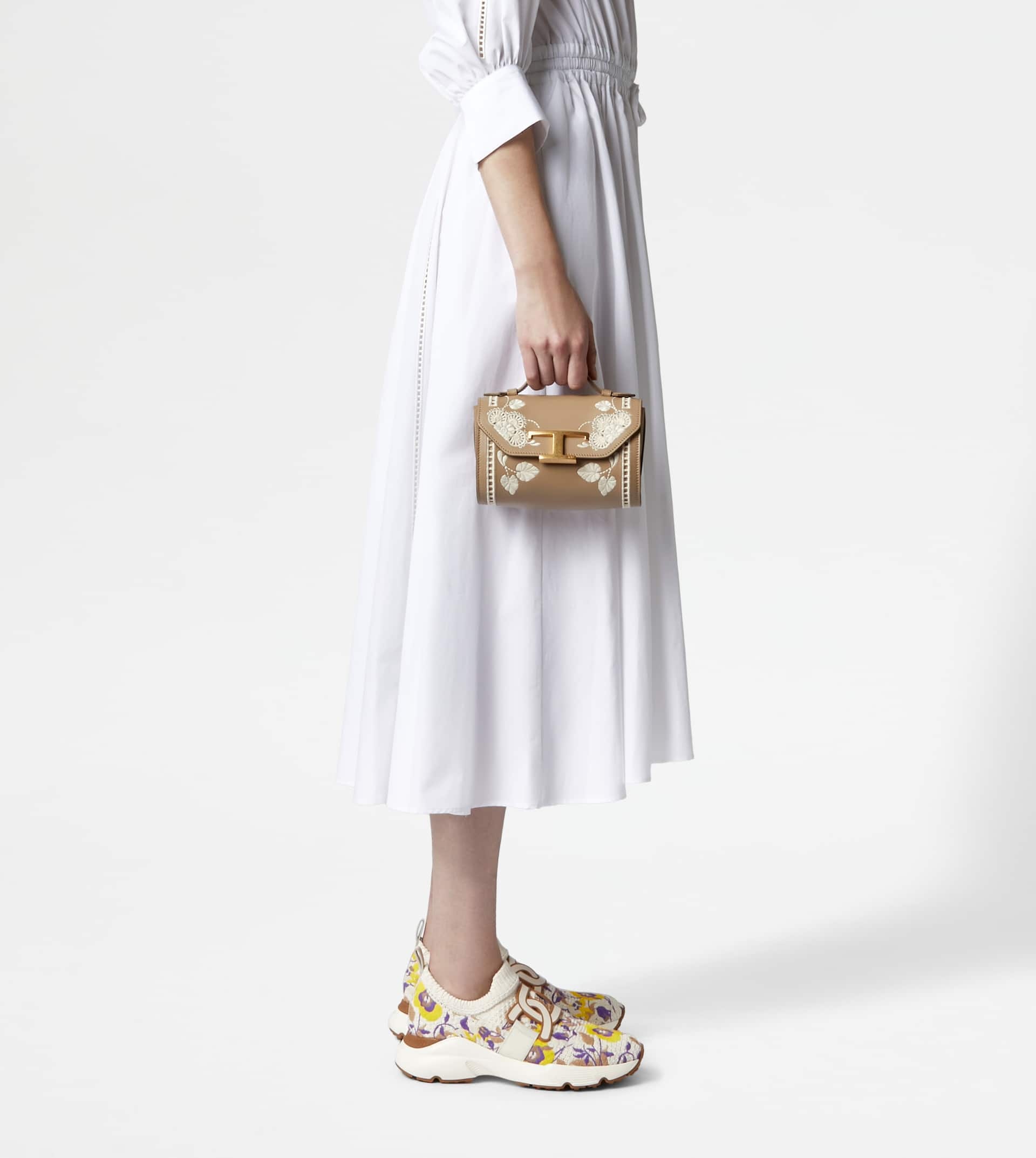 T TIMELESS CROSSBODY BAG IN LEATHER MICRO - BEIGE - 3