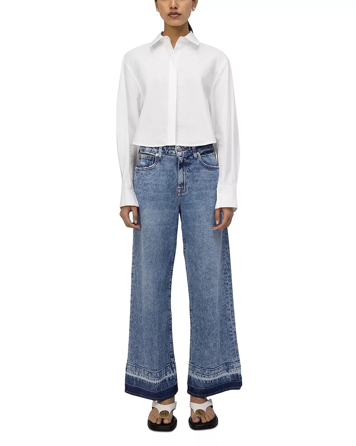 Renata Cropped Button Down Shirt - 2