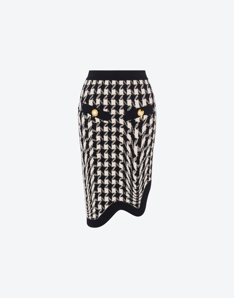 PIED DE POULE PRINT WOOL SKIRT 1