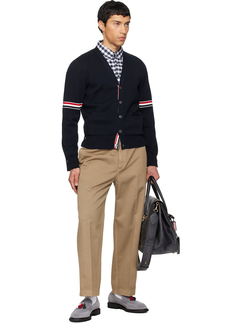 Thom Browne Navy Cotton Milano Stitch V-Neck Cardigan outlook