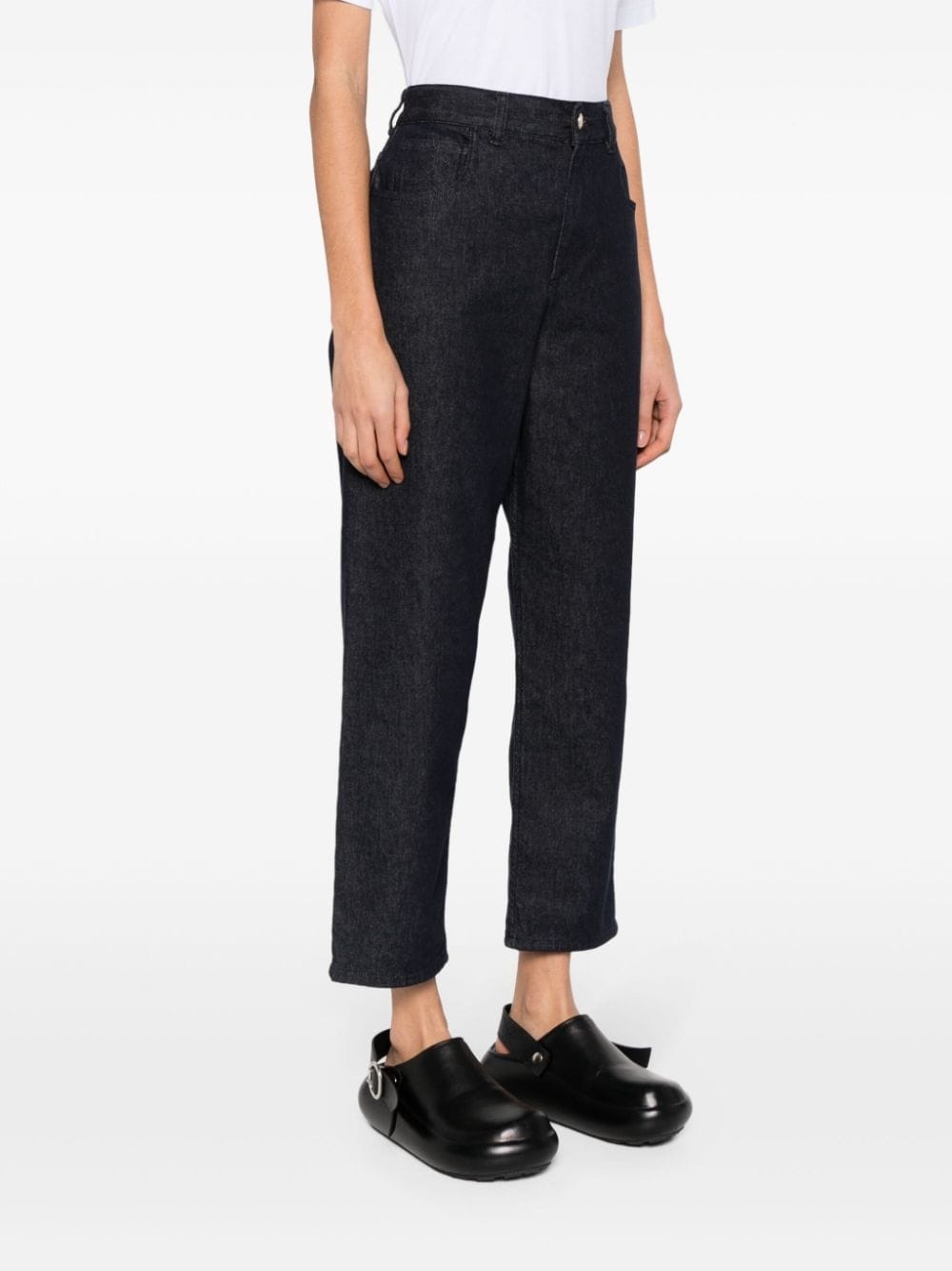 logo-patch tapered-leg jeans - 3