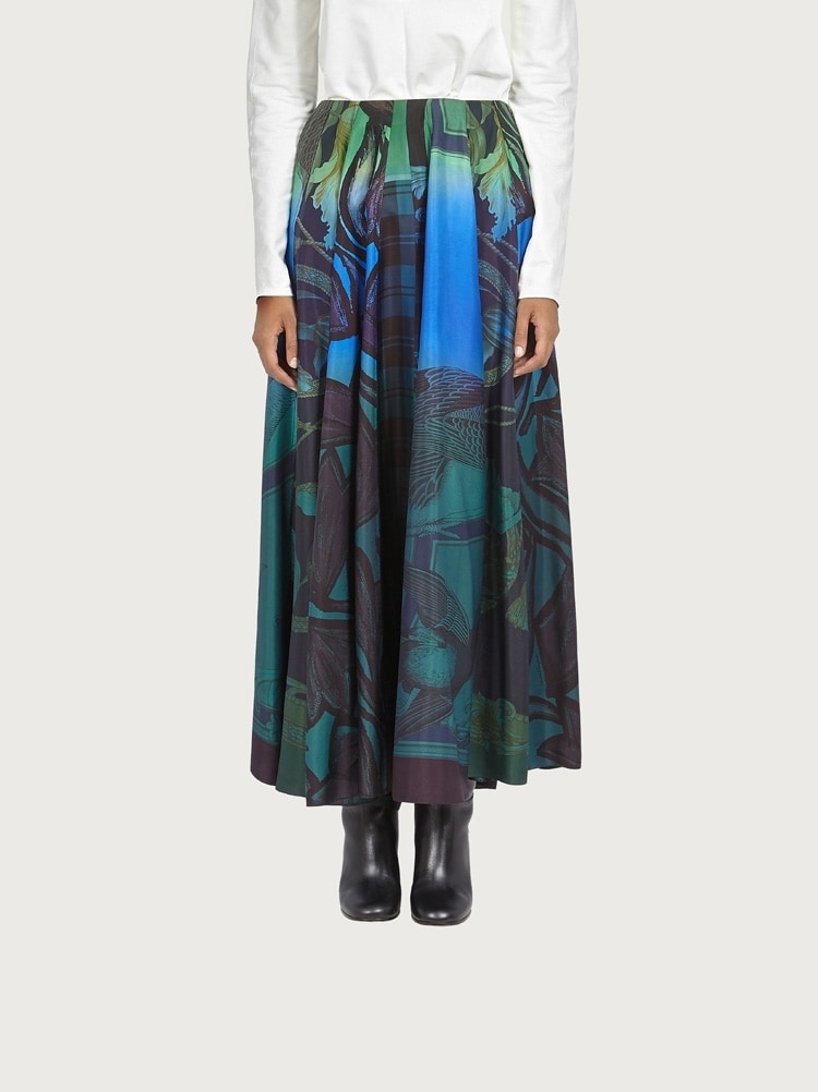 HAND-PRINTED SILK SKIRT - 2