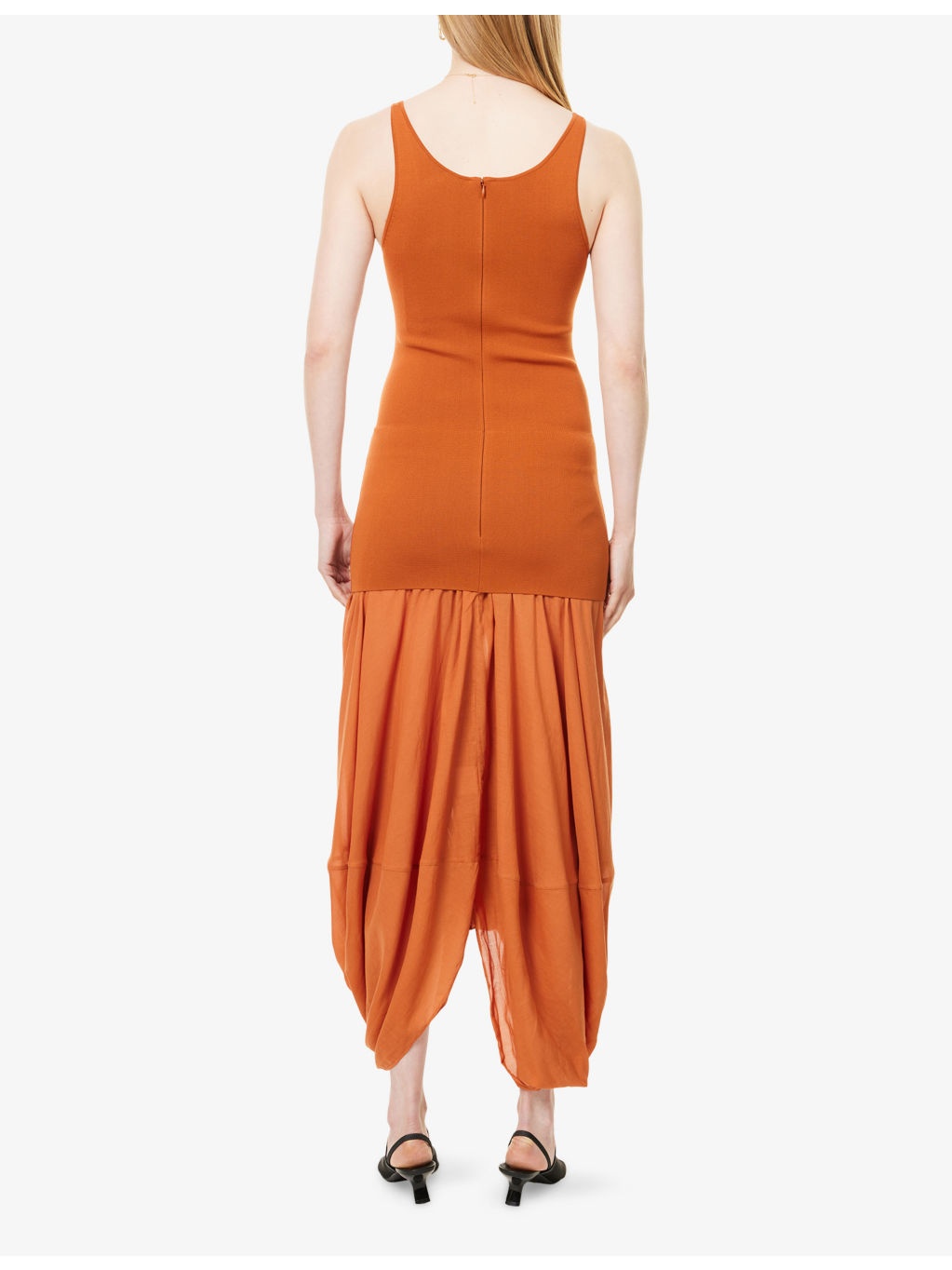Cocoon Draped Woven Tank Dress - 4
